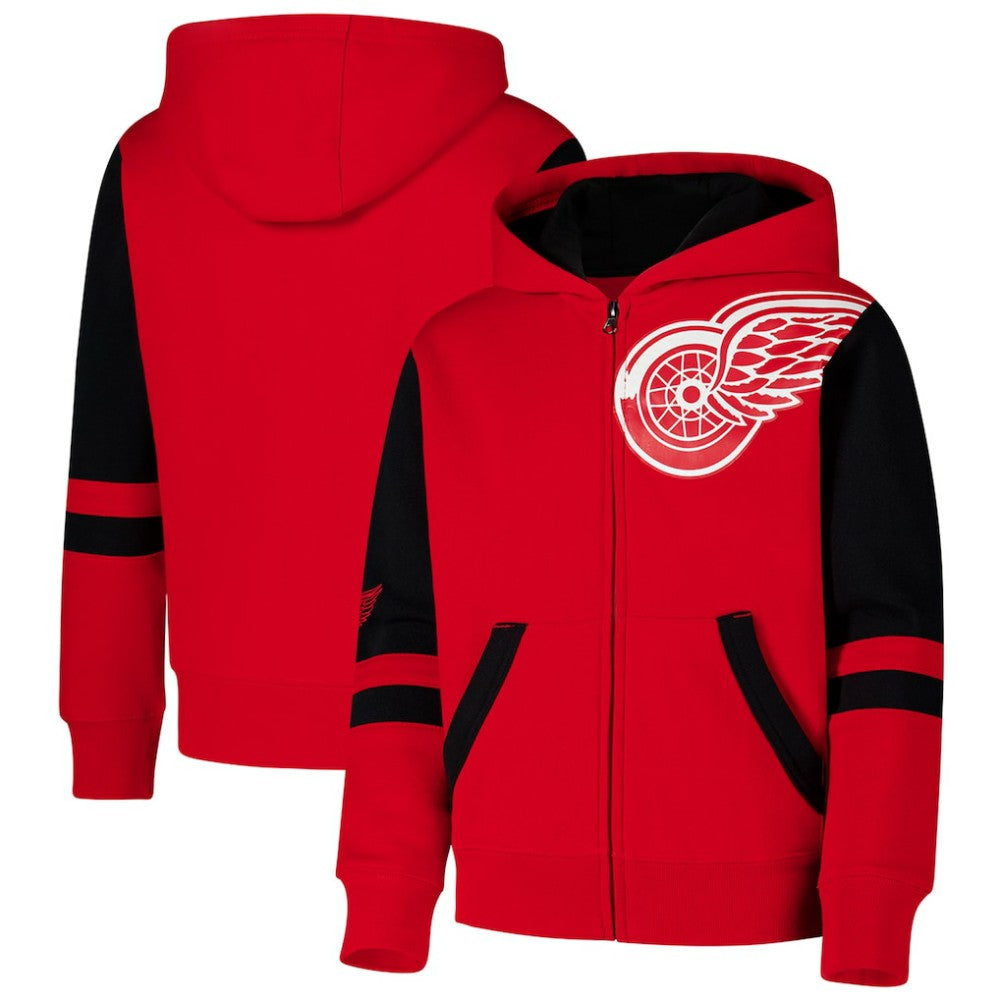 Detroit Red Wings Youth Face Off Full-Zip Hoodie Red