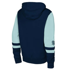 Seattle Kraken Youth Face Off Full-Zip Hoodie Navy