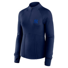 New York Yankees Women's Elements Raglan Tri-Blend Quarter-Zip Top Navy