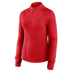 Philadelphia Phillies Women's Elements Raglan Tri-Blend Quarter-Zip Top Red