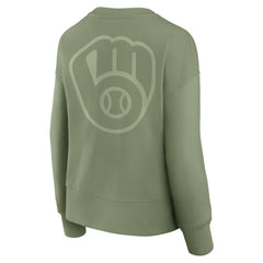 Milwaukee Brewers Women's Elements Flow Pullover Sweatshirt Green