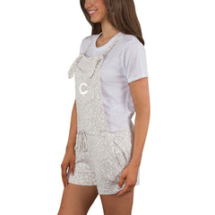Cincinnati Reds Concepts Sport Women's Montana Hacci Knit Romper Overalls Cream