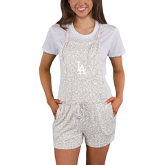 Los Angeles Dodgers Concepts Sport Women's Montana Hacci Knit Romper Overalls Cream