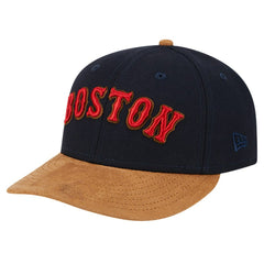 Boston Red Sox Team Suede Visor Low Profile 59FIFTY Fitted Hat Navy | New Era