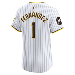 Tony Fern¨¢ndez San Diego Padres Home Elite Sponsor Patch Player Jersey - White
