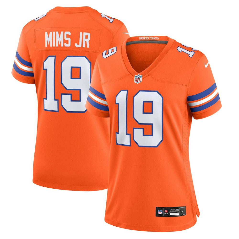Marvin Mims Jr Denver Broncos Women's Mile High Collection 1977 Throwback Player Game Jersey - Orange
