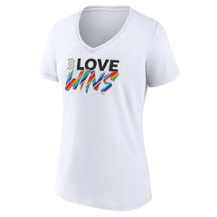 Boston Red Sox Women's Love Wins V-Neck T-Shirt White