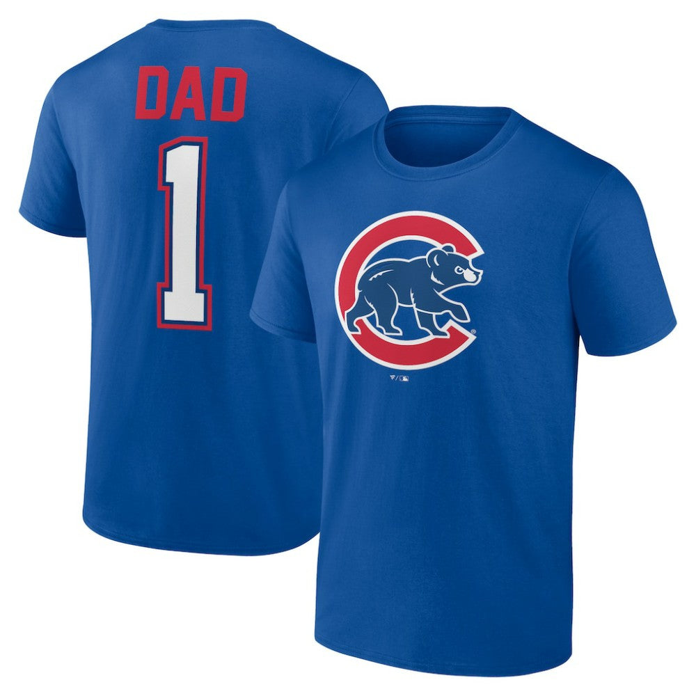 Chicago Cubs Father's Day #1 Dad T-Shirt Royal