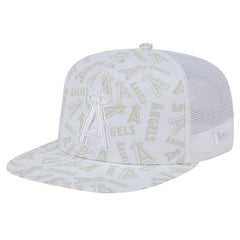 Los Angeles Angels Logo Dunes A-Frame Trucker 9FIFTY Snapback Hat White | New Era