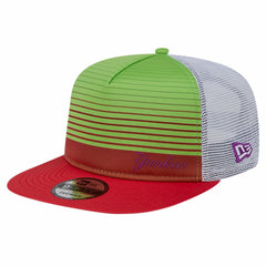 New York Yankees Neon Horizon A-Frame Trucker 9FIFTY Snapback Hat Red | New Era