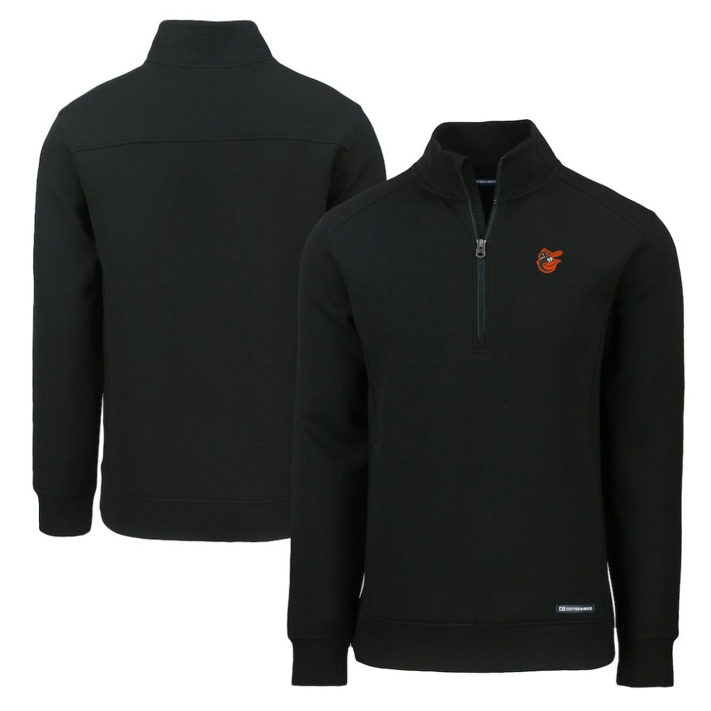 Baltimore Orioles Cutter & Buck Cooperstown Collection Roam Eco Recycled Quarter-Zip Pullover Black