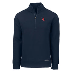 Boston Red Sox Cutter & Buck Cooperstown Collection Roam Eco Recycled Quarter-Zip Pullover Navy