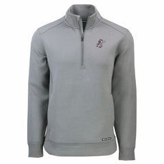 Cincinnati Reds Cutter & Buck Cooperstown Collection Roam Eco Recycled Quarter-Zip Pullover Gray