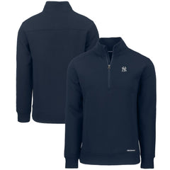 New York Yankees Cutter & Buck Roam Eco Recycled Quarter-Zip Pullover Navy