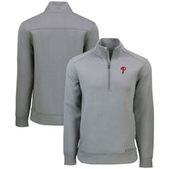 Philadelphia Phillies Cutter & Buck Roam Eco Recycled Quarter-Zip Pullover Gray