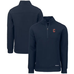 Cleveland Guardians Cutter & Buck Roam Eco Recycled Quarter-Zip Pullover Navy
