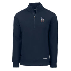 Los Angeles Dodgers Cutter & Buck Americana Roam Eco Recycled Quarter-Zip Sweatshirt Navy