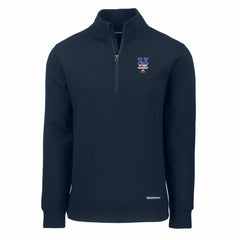 New York Mets Cutter & Buck Americana Roam Eco Recycled Quarter-Zip Sweatshirt Navy