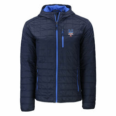 New York Mets Cutter & Buck Americana Rainier Primaloft Eco Full-Zip Hooded Jacket Navy