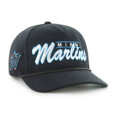 Miami Marlins Corduroy Hitch Adjustable Hat Black | 47 brand