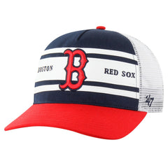 Boston Red Sox Gridiron Super Stripe Relaxed Trucker Hitch Adjustable Hat Navy | 47 brand