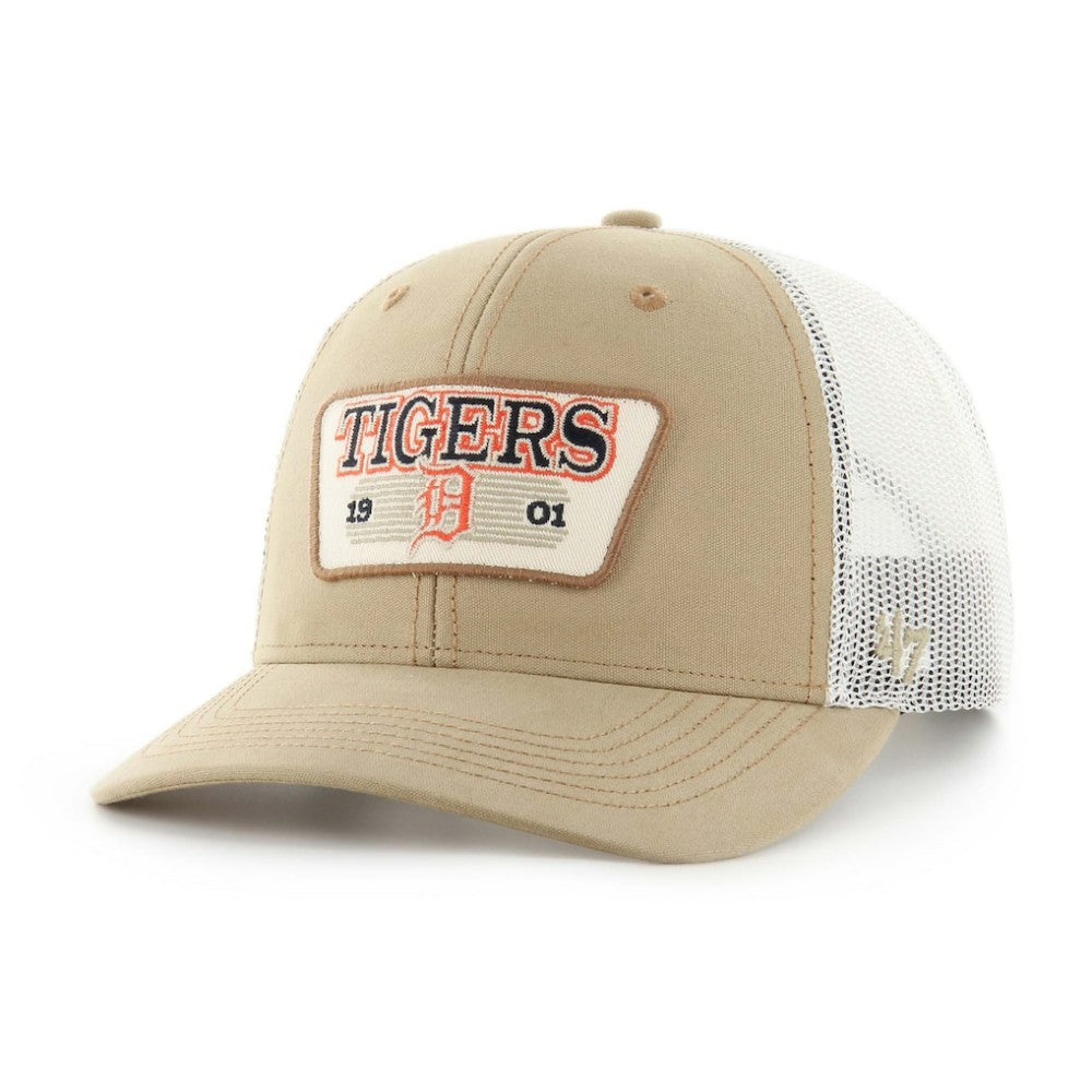 Detroit Tigers Ridgewood Trucker Adjustable Hats Khaki | 47 brand