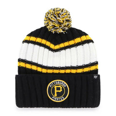 Pittsburgh Pirates Plateau Cuffed Knit Hat with Pom Black | 47 brand