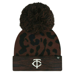 Minnesota Twins Women's Rosette Cuffed Knit Hat with Pom Brown | 47 brand