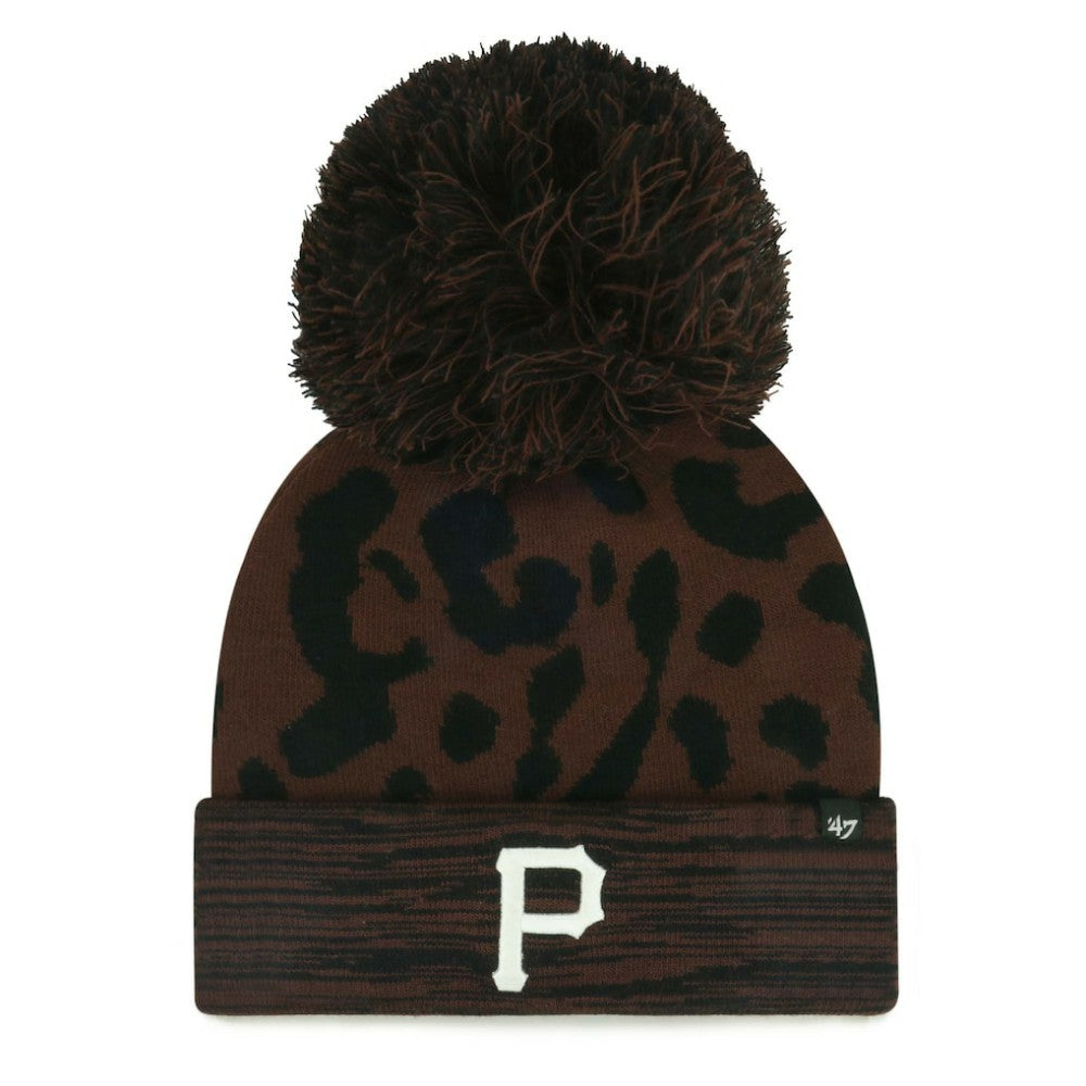 Pittsburgh Pirates Women's Rosette Cuffed Knit Hat with Pom Brown | 47 brand