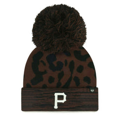 Pittsburgh Pirates Women's Rosette Cuffed Knit Hat with Pom Brown | 47 brand