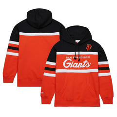 San Francisco Giants Head Coach Pullover Hoodie Orange/Black | Mitchell & Ness