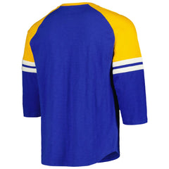 Milwaukee Brewers Cooperstown Collection Legendary Raglan Slub Henley 3/4-Sleeve T-Shirt Royal | Mitchell & Ness