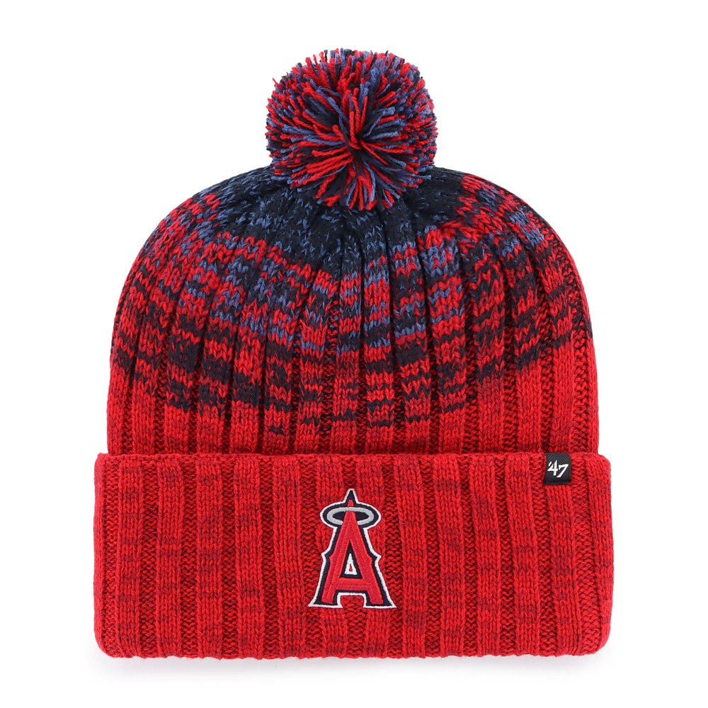 Los Angeles Angels Youth Cascade Cuffed Knit Hat with Pom Red | 47 brand