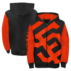San Francisco Giants Youth Postcard Full-Zip Hoodie Jacket Black/Orange