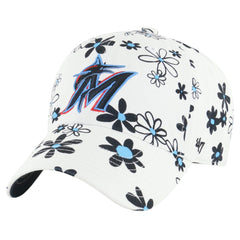 Miami Marlins Girls Youth Daisy Delight Clean Up Adjustable Hat White | 47 brand