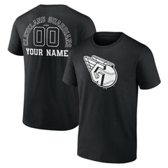 Cleveland Guardians Monochrome Personalized Name & Number T-Shirt Black