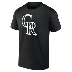 Colorado Rockies Monochrome Personalized Name & Number T-Shirt Black