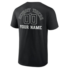Detroit Tigers Monochrome Personalized Name & Number T-Shirt Black