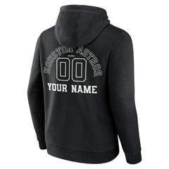 Houston Astros Monochrome Personalized Name & Number Pullover Hoodie Black