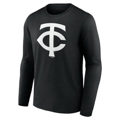 Minnesota Twins Monochrome Personalized Name & Number Long Sleeve T-Shirt Black