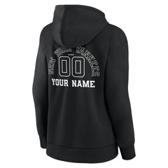 New York Yankees Women's Monochrome Personalized Name & Number Pullover Hoodie Black