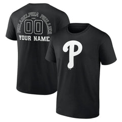 Philadelphia Phillies Monochrome Personalized Name & Number T-Shirt Black