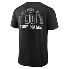 Philadelphia Phillies Monochrome Personalized Name & Number T-Shirt Black