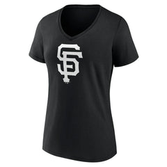 San Francisco Giants Women's Monochrome Personalized Name & Number V-Neck T-Shirt Black