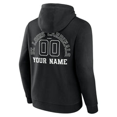 St. Louis Cardinals Monochrome Personalized Name & Number Pullover Hoodie Black