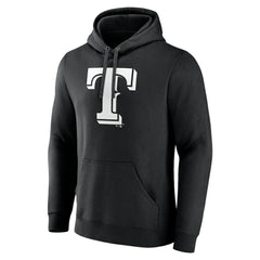 Texas Rangers Monochrome Personalized Name & Number Pullover Hoodie Black