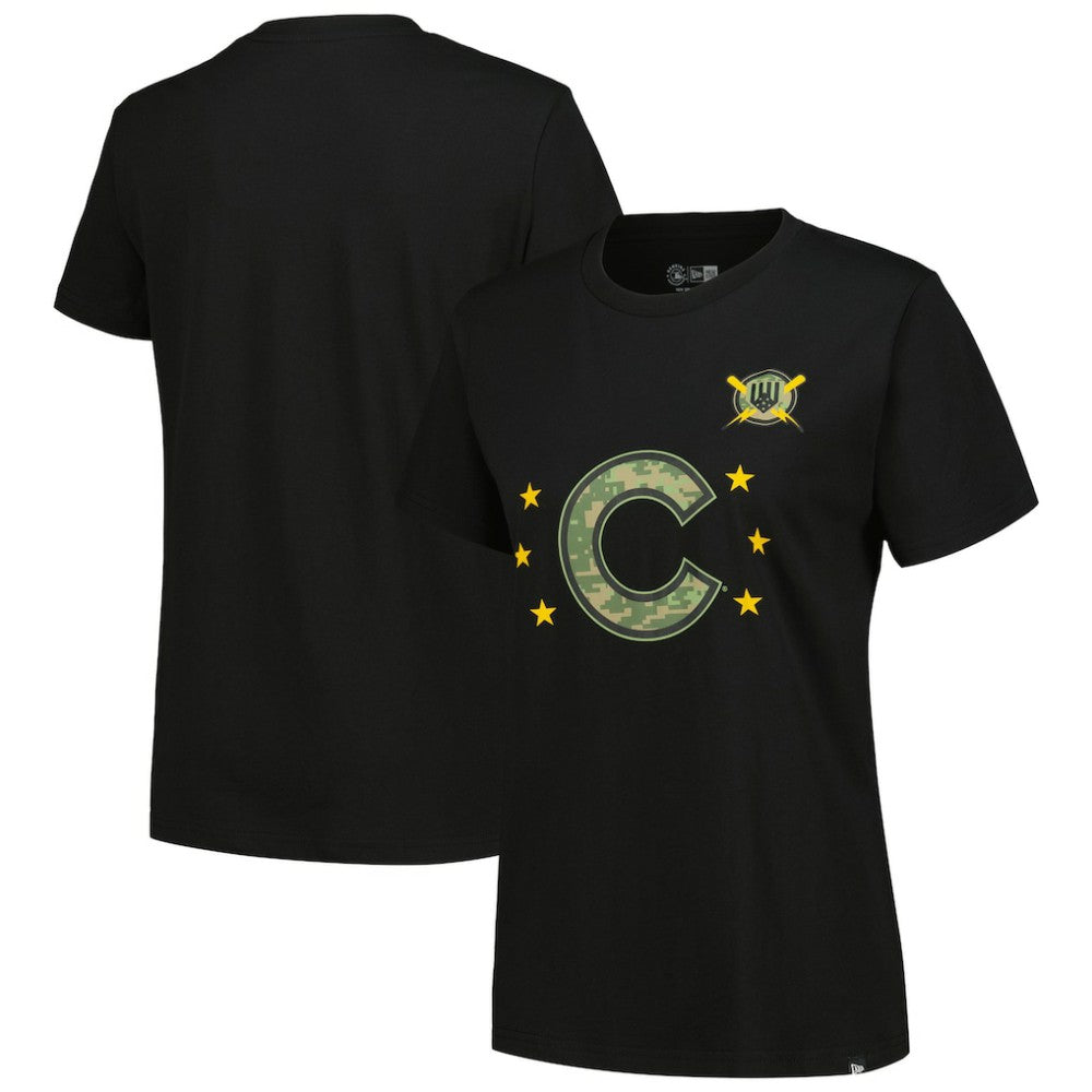 Chicago Cubs Women's Armed Forces Day T-Shirt Black | New Era