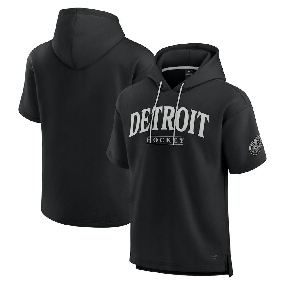 Detroit Red Wings Fanatics Elements Ready Short Sleeve Pullover Hoodie Black