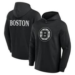 Boston Bruins Fanatics Elements Blaze Tri-Blend Long Sleeve Hoodie T-Shirt Black