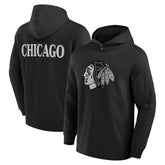 Chicago Blackhawks Fanatics Elements Blaze Tri-Blend Long Sleeve Hoodie T-Shirt Black